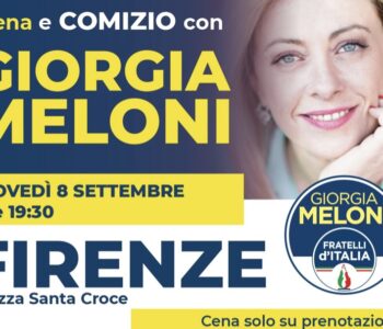 Giorgia Meloni a Firenze in Piazza Santa croce